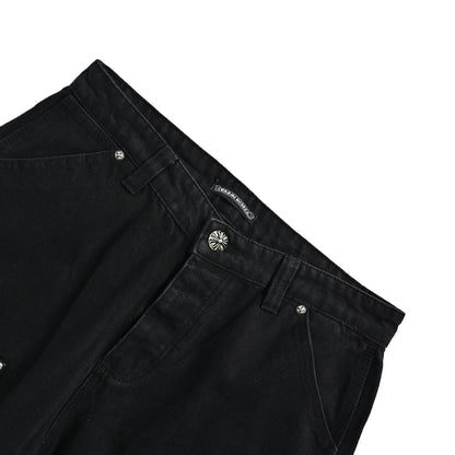 Chrome Hearts/Chrome Heart leather label cross denim shorts