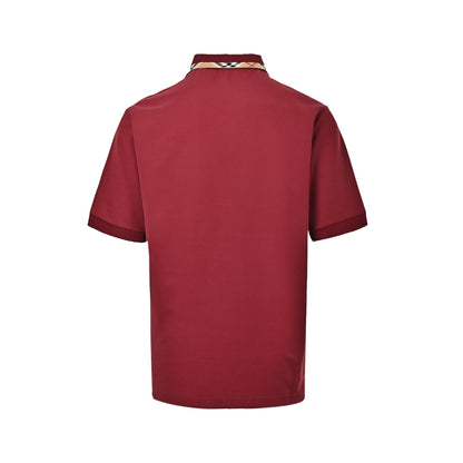 Burberry Plaid Trimmed War Horse Embroidered Polo Short Sleeve