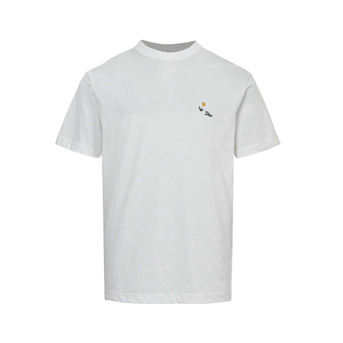 Dior small daisy embroidered round neck short sleeves