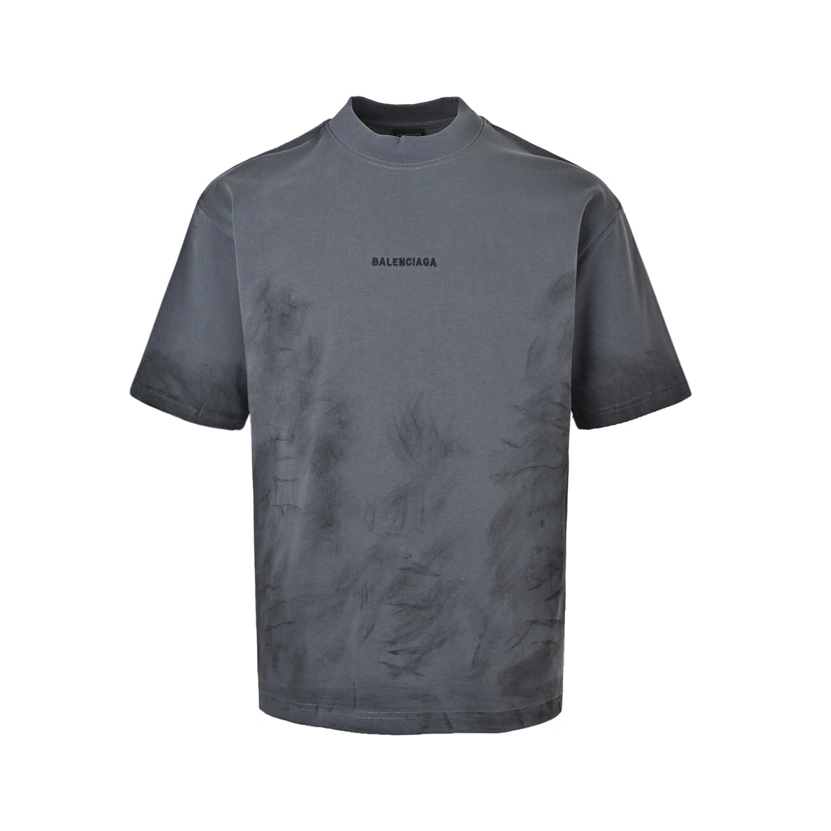 Balenciaga distressed graffiti embroidered letter short sleeves