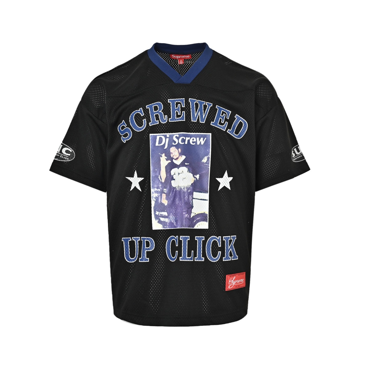 Supreme American V-neck contrast printed mesh football short sleeves