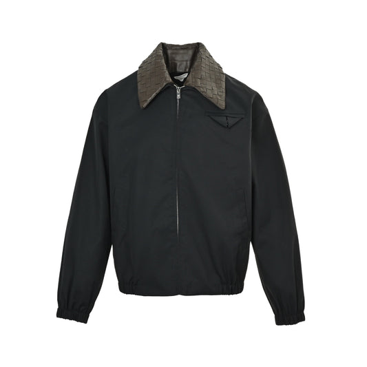 BOTTEGA VENETA/BV woven leather collar jacket