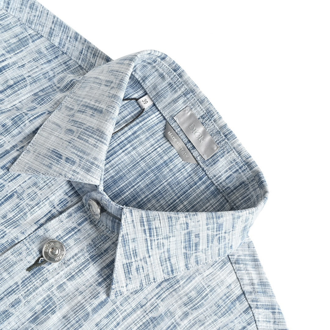 Dior 22ss classic all-over printed old flower denim shirt jacket