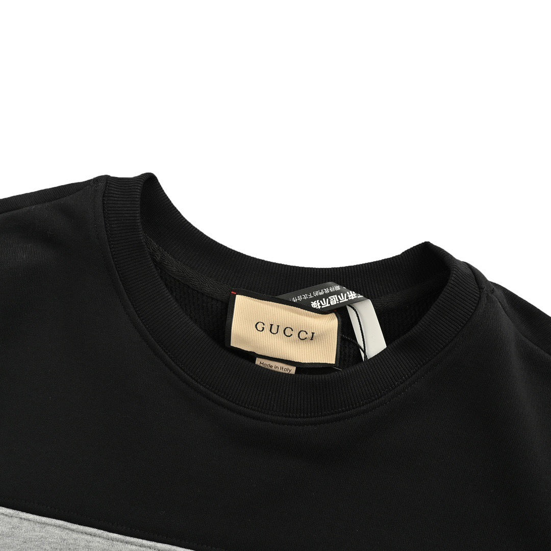 Gucci 24Fw double G letter color block crew neck sweatshirt