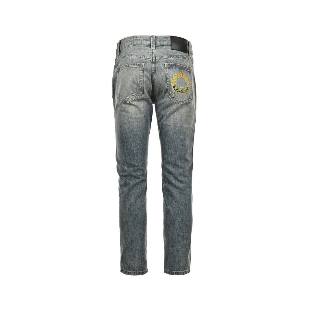 Burberry 23Fw pocket embroidered wheat jeans