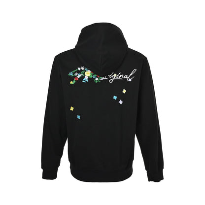 Louis Vuitton 25Fw washed holed hooded sweatshirt with floral embroidery on the back Louis Vuitton/Louis Vuitton 25Fw washed holed hooded sweatshirt with floral embroidery on the back