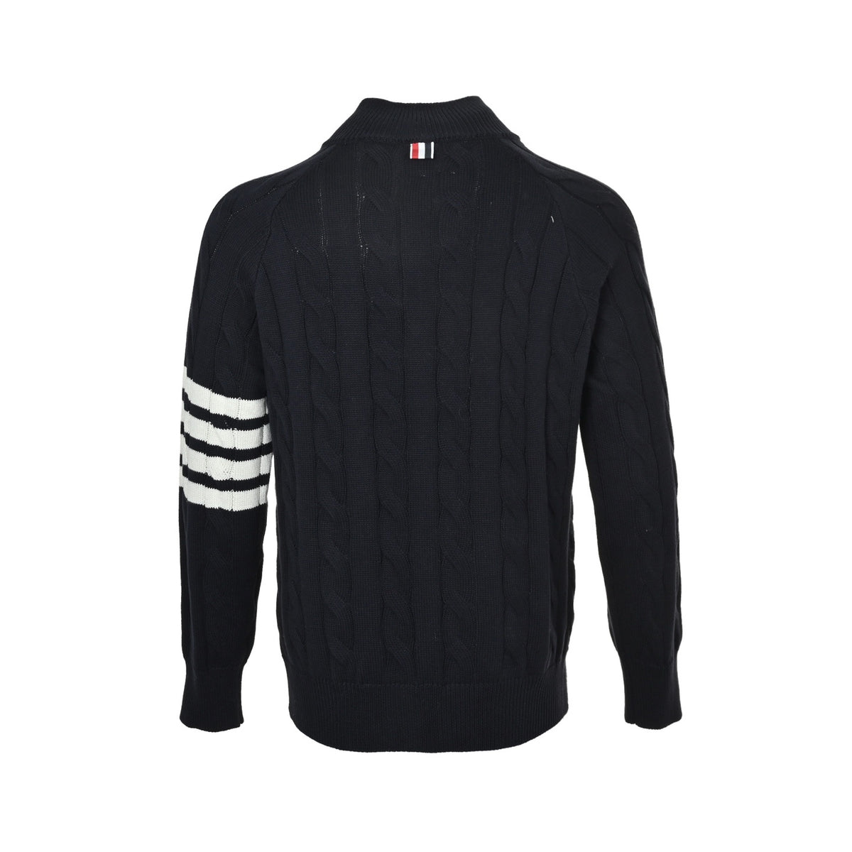 Thom Browne K12 four-bar cable sweater jacket