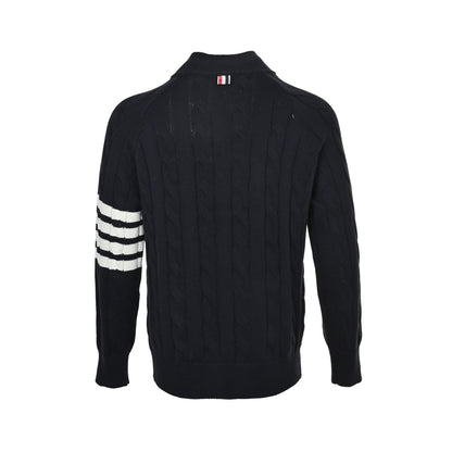 Thom Browne K12 four-bar cable sweater jacket