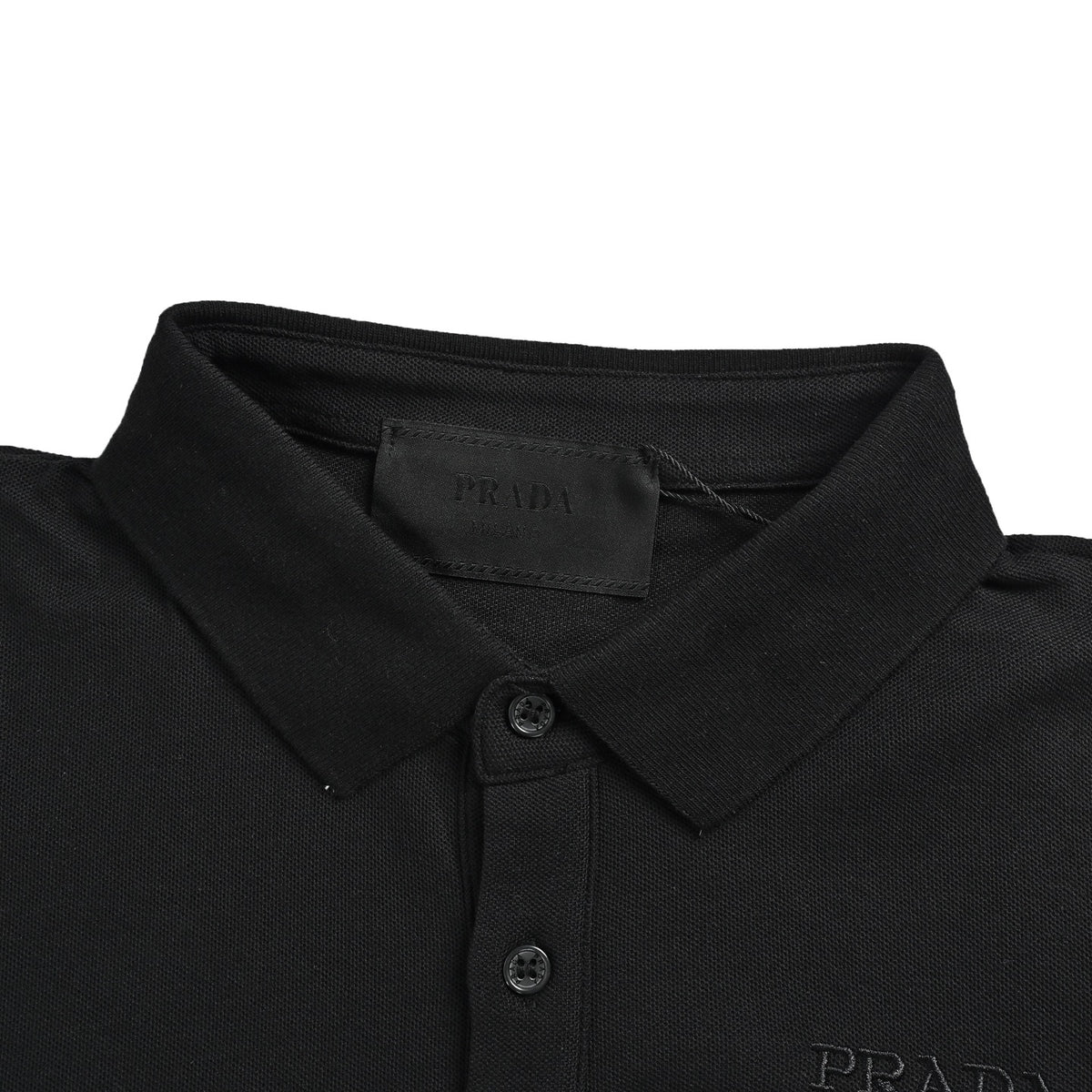 Prada 25ss letter embroidered Polo short sleeves