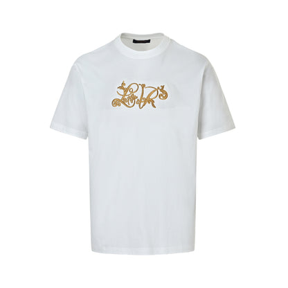 Louis Vuitton gold flower signature embroidered short sleeves