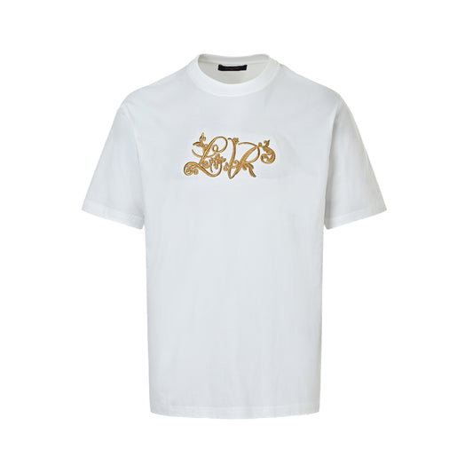 Louis Vuitton gold flower signature embroidered short sleeves