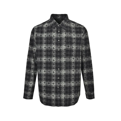 Chrome Hearts all-over plaid cross long-sleeved shirt