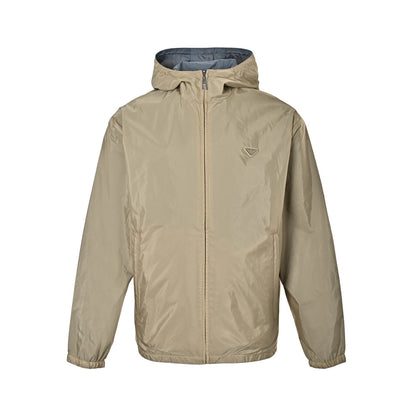 Prada triangle logo reversible hooded jacket