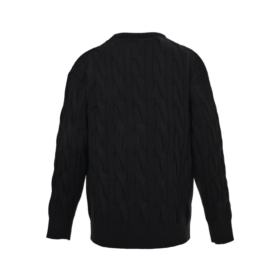Ralph Lauren classic cable embroidery small label crew neck sweater