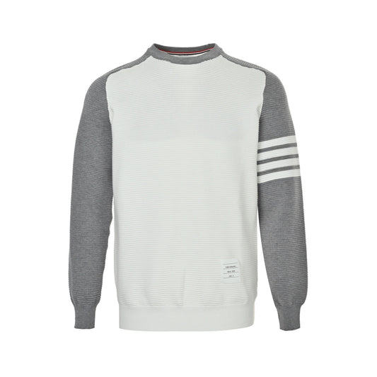 Thom Browne/Thom Brown four-bar stripe color-blocking campus knitted sweater