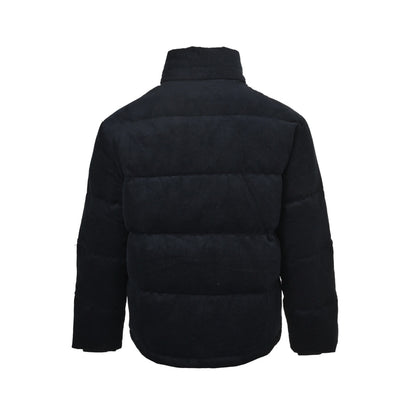 Burberry War Horse Leather Corduroy Stand Collar Down Jacket