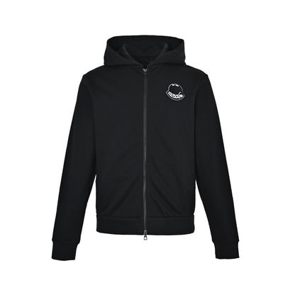 Moncler/mask embroidered patch zipper hooded sweatshirt jacket