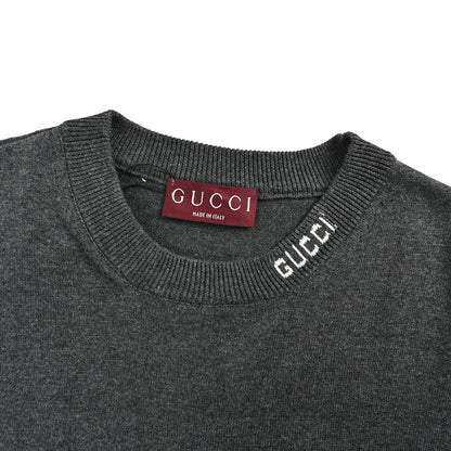 Gucci knitted short sleeves with small letters on the neckline