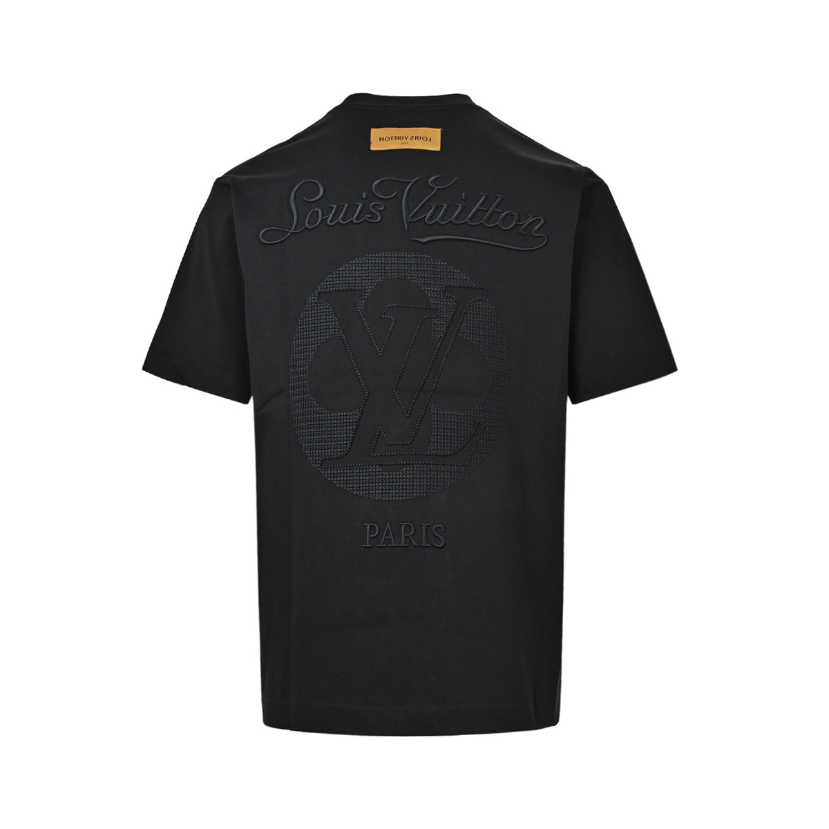 Louis Vuitton hollow tatami embroidered round neck short sleeves on the back
