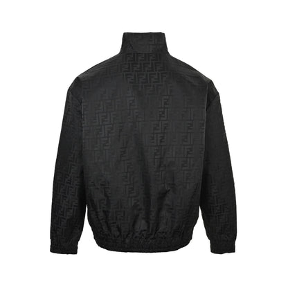 Fendi dark pattern all-over printed stand collar nylon jacket