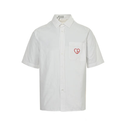 Dior 24ss Valentine's Day limited love embroidered short-sleeved shirt
