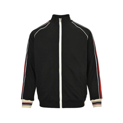 Gucci full double G jacquard red and green striped webbing suit jacket