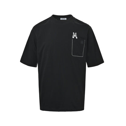 Loewe/Luoyiwei 26ss animal line embroidered short sleeves