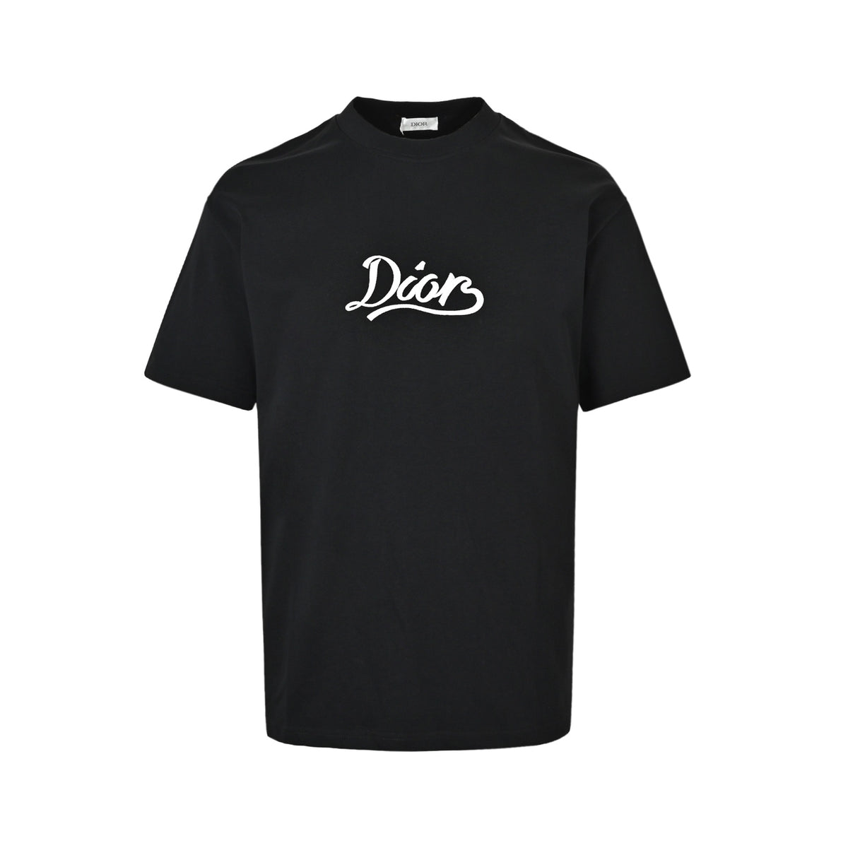 DIOR CD handwriting embroidery short-sleeved black