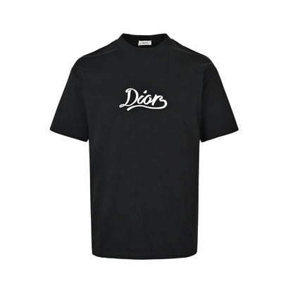 DIOR CD handwriting embroidery short-sleeved black