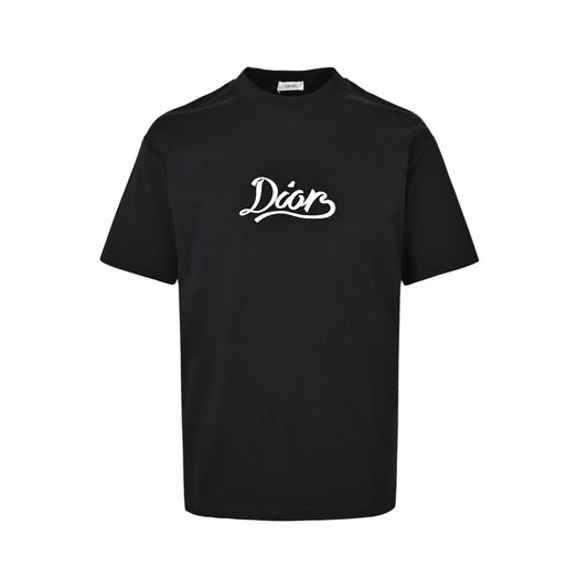 DIOR CD handwriting embroidery short-sleeved black