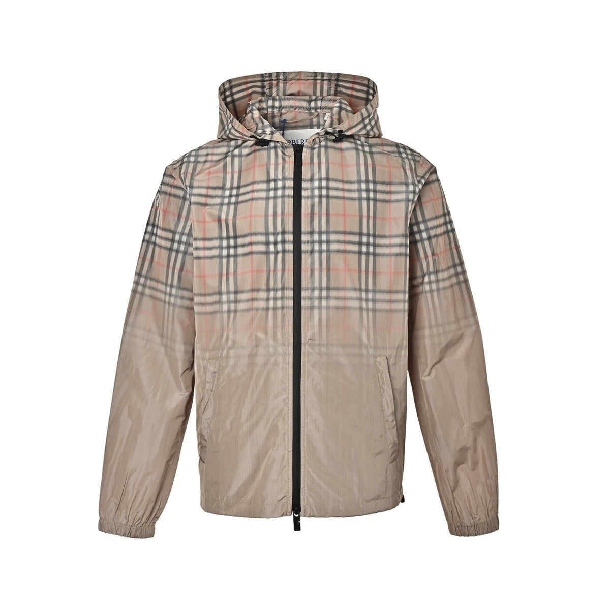 Burberry gradient yellow plaid hooded jacket