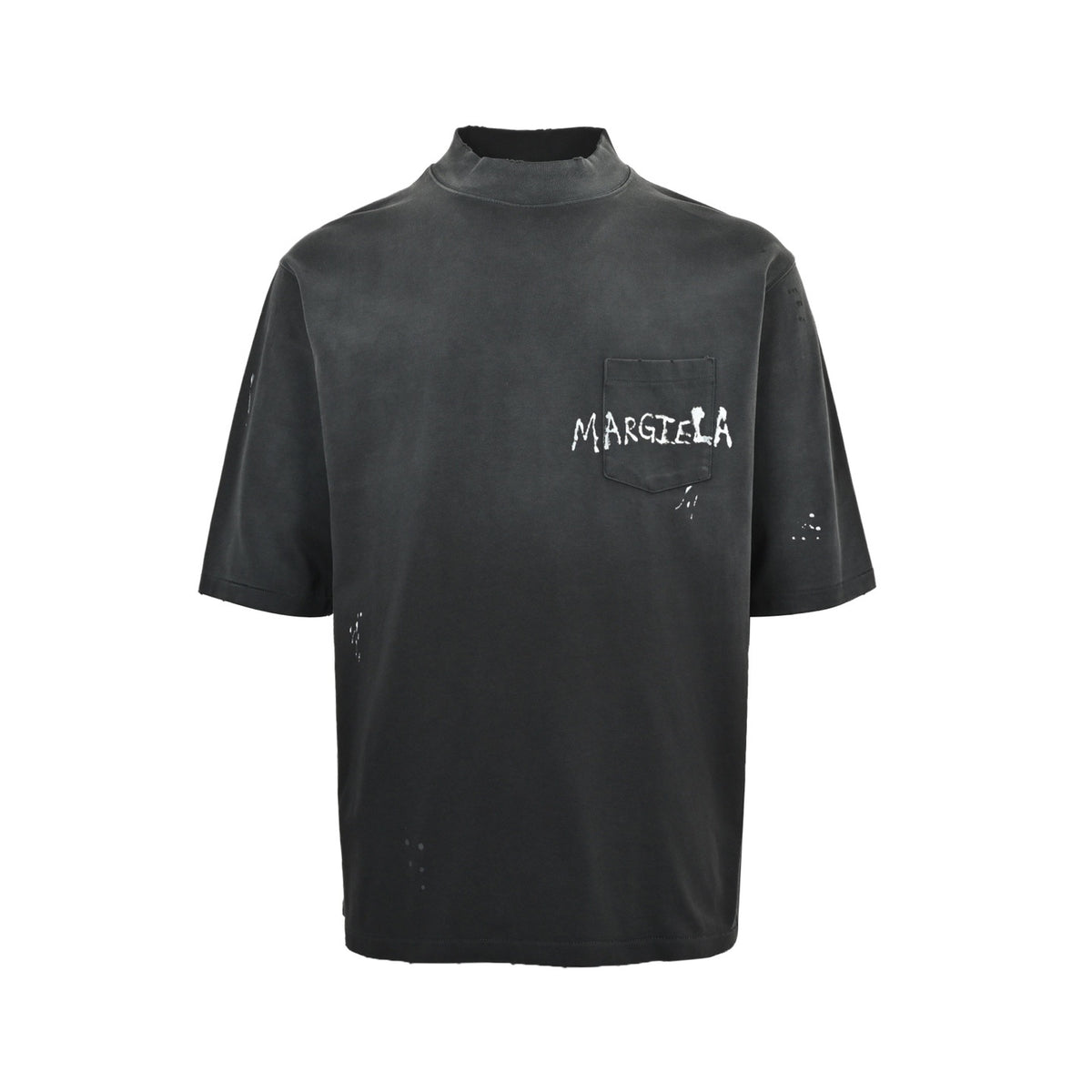 MAISON MARGIELA/Maggiela pocket graffiti distressed half turtleneck short sleeves
