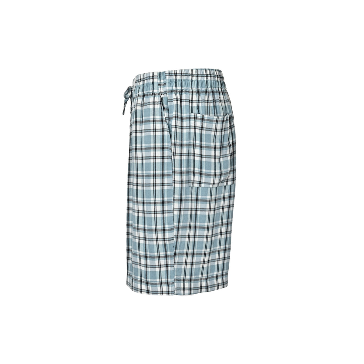 Acne Studios blue and white plaid shorts
