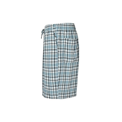 Acne Studios blue and white plaid shorts