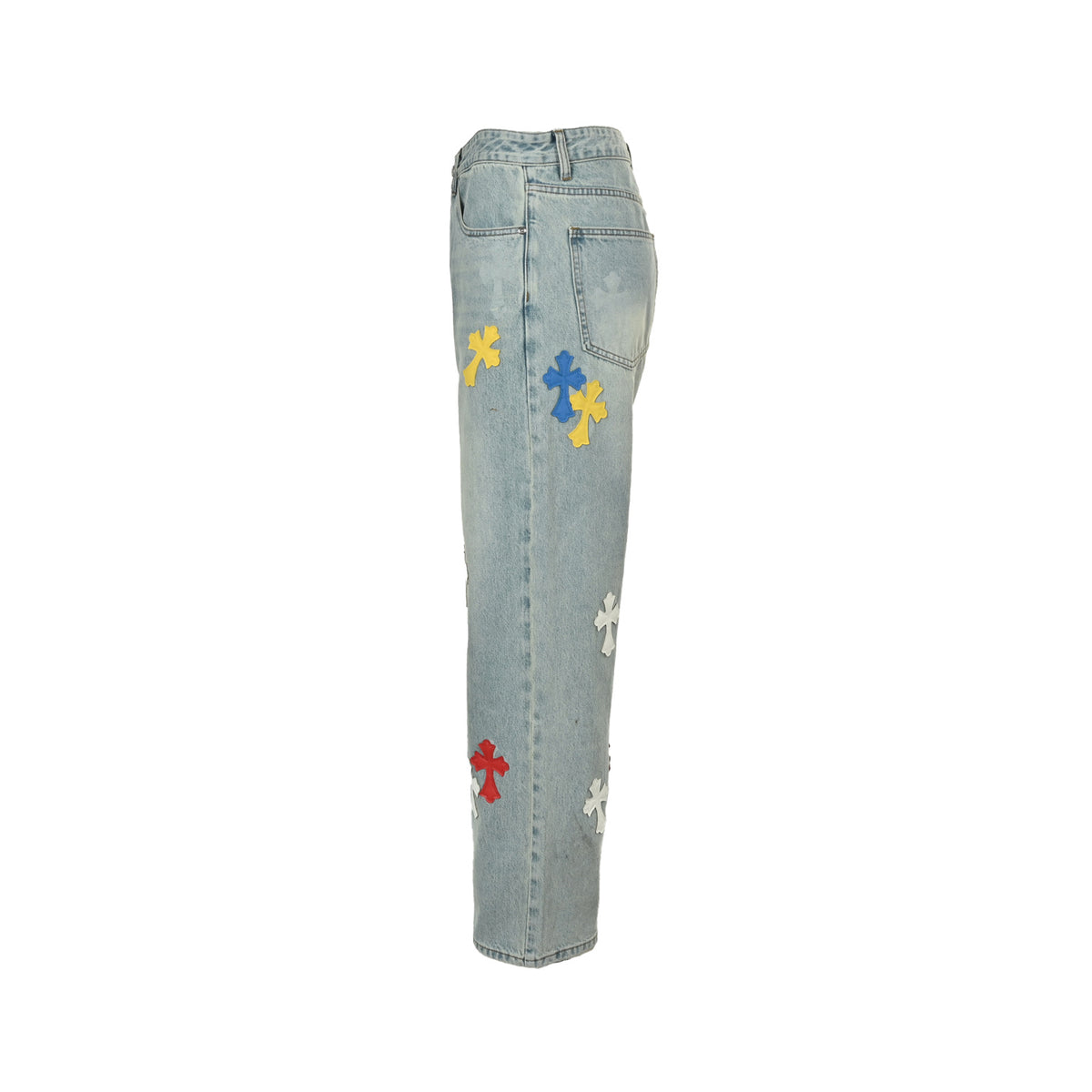 Chrome Hearts/Chrome Heart Macaron Color Cross Jeans