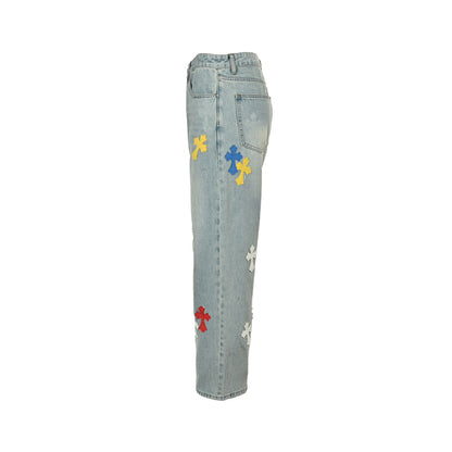 Chrome Hearts/Chrome Heart Macaron Color Cross Jeans