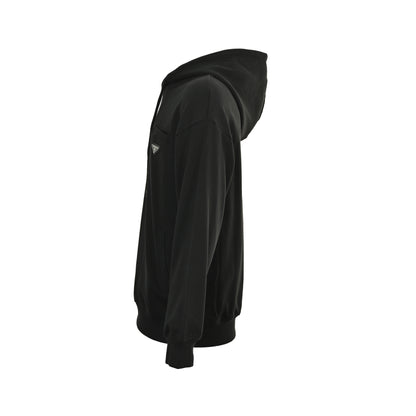 Prada 25Fw fake pocket triangle logo hooded sweatshirt