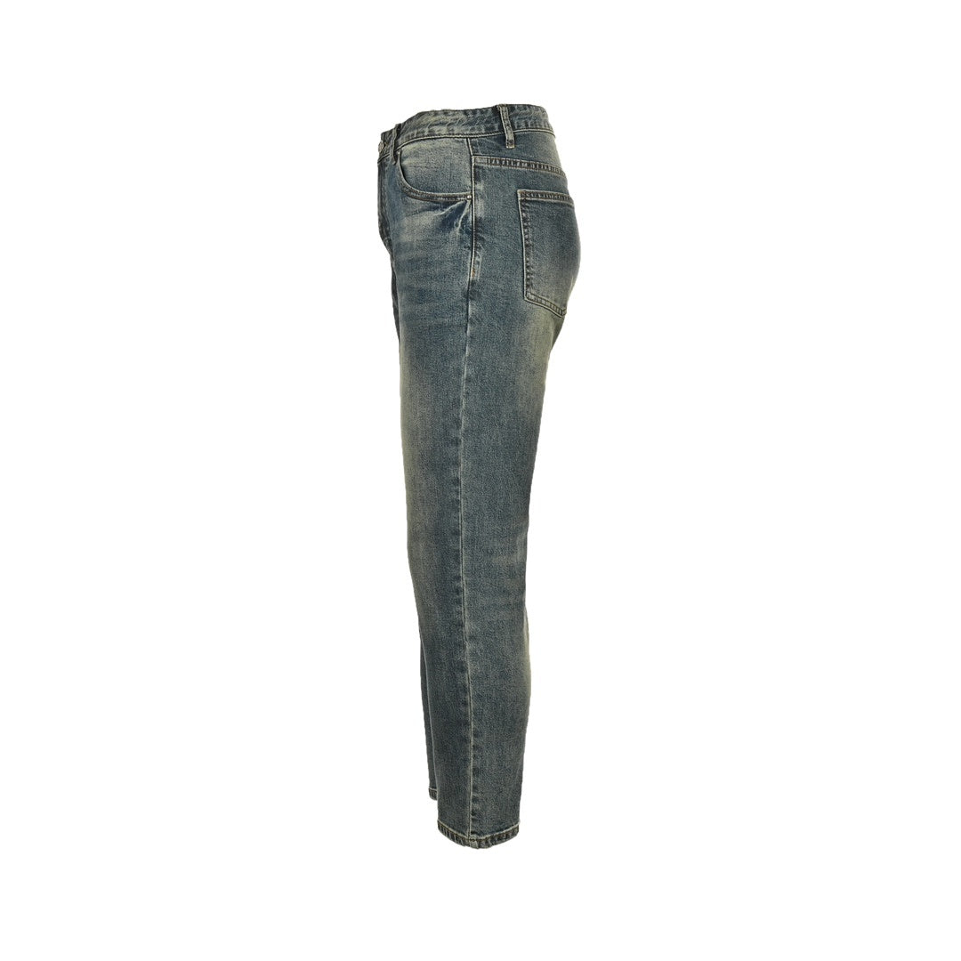 Louis Vuitton 24Fw pumpkin embroidered jeans