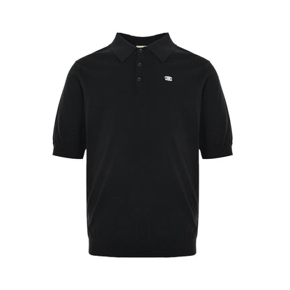 Celine Arc de Triomphe embroidered Polo short sleeves