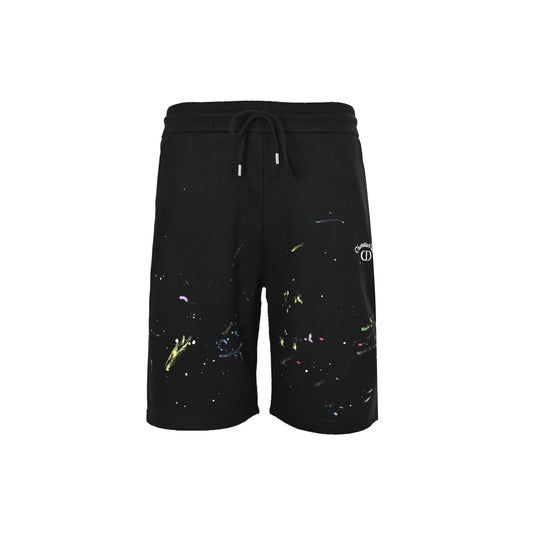 Dior inkjet graffiti embroidered logo shorts
