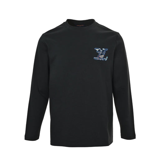 Louis Vuitton 25Fw brocade cloud embroidery long-sleeved T-shirt