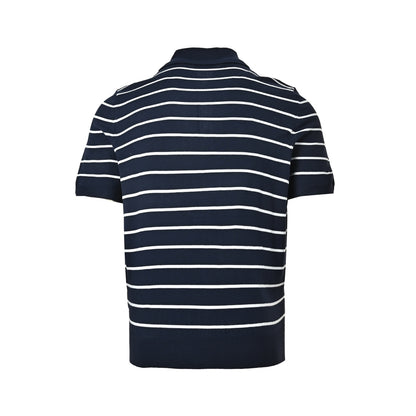 Prada logo striped knitted Polo short sleeves