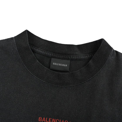 Balenciaga short sleeves with embroidered letters on the front and back