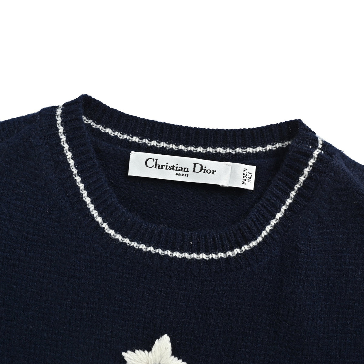 Dior five-pointed star letter knitted sweater short sleeves