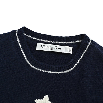 Dior five-pointed star letter knitted sweater short sleeves