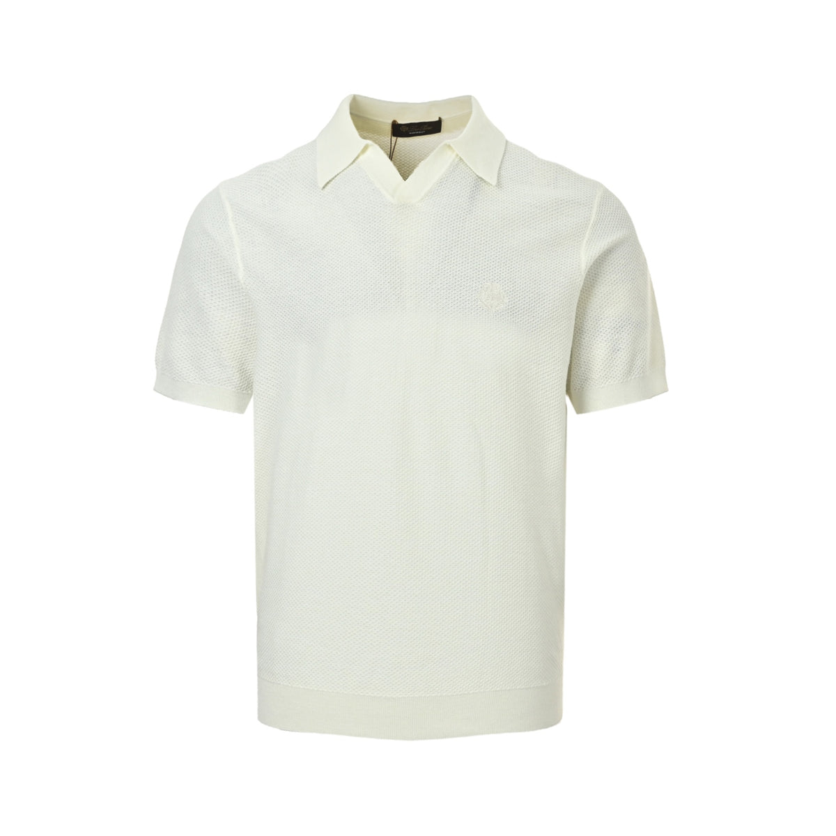 Loro Piana/LP Seagull collar ribbed knit Polo short sleeves