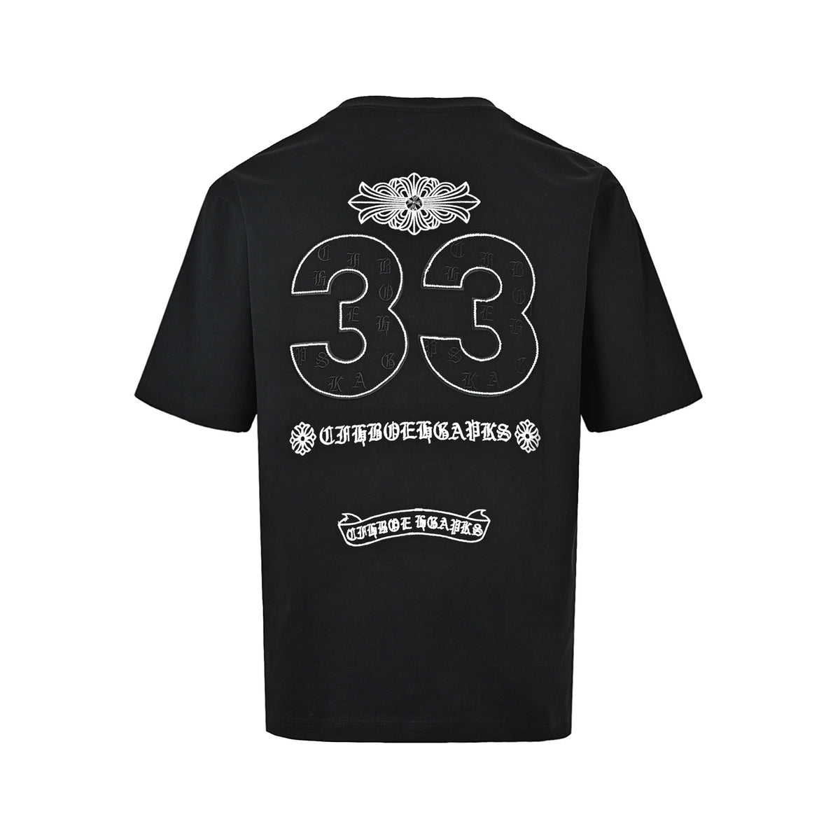 Chrome Hearts/Chrome Heart No. 33 hollow heavy woven embroidered short sleeves on the back