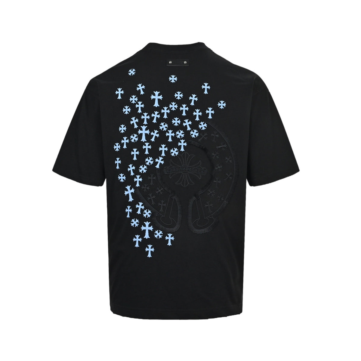 Chrome Hearts/Chrome Heart 26ss fully embroidered small label cross washed short sleeves