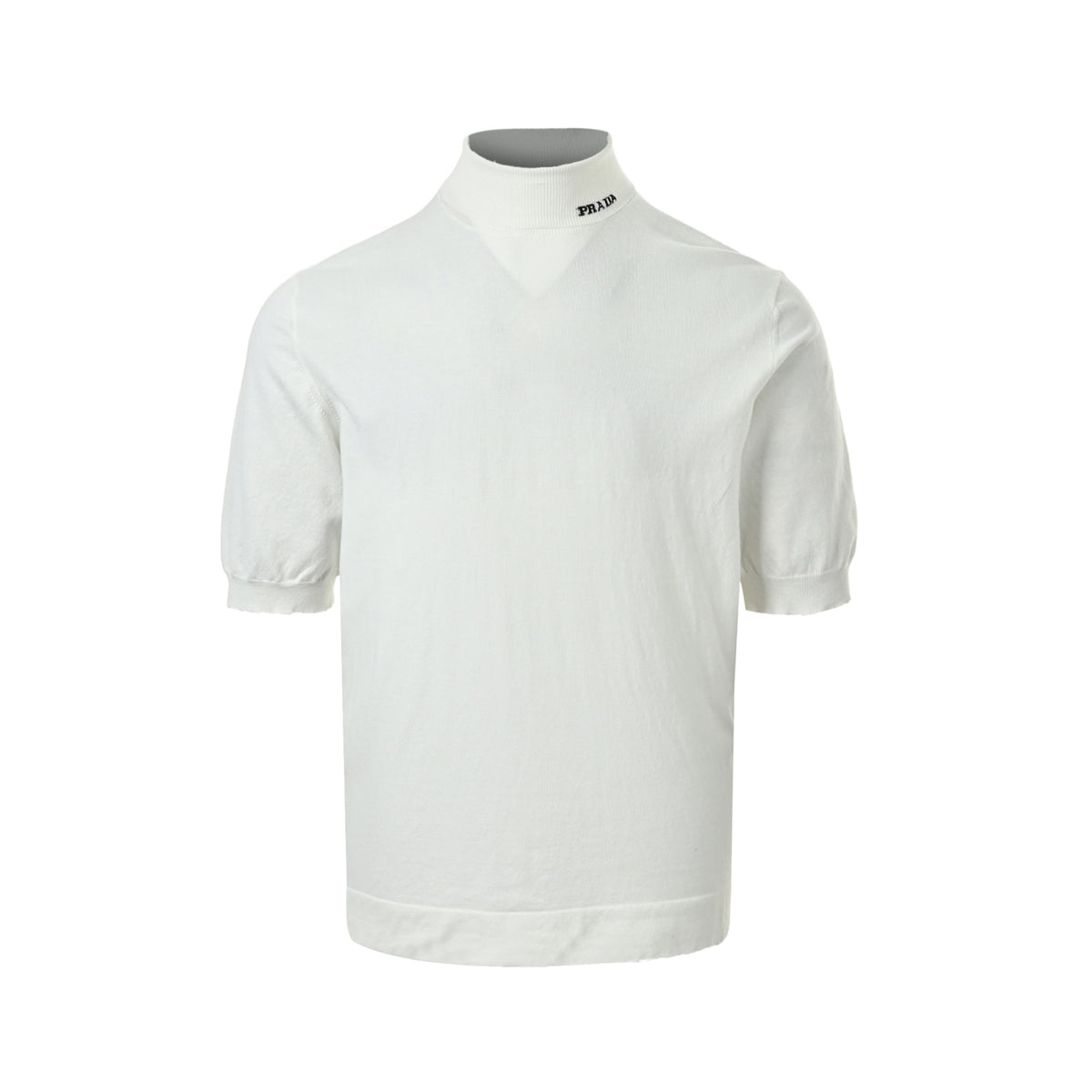 Prada sleeves letter jacquard knitted short sleeves