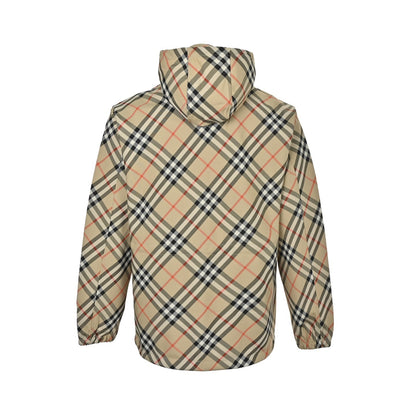 Burberry 25Fw plaid belted hooded jacket